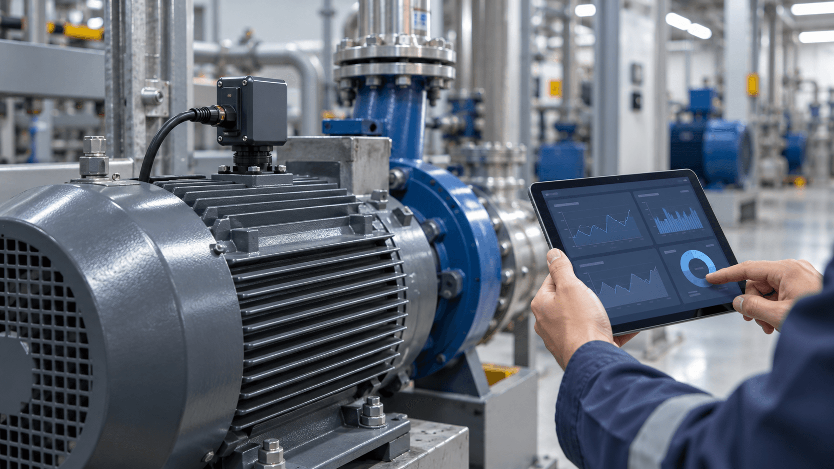 Concepto de sensores industriales y análisis de datos IoT