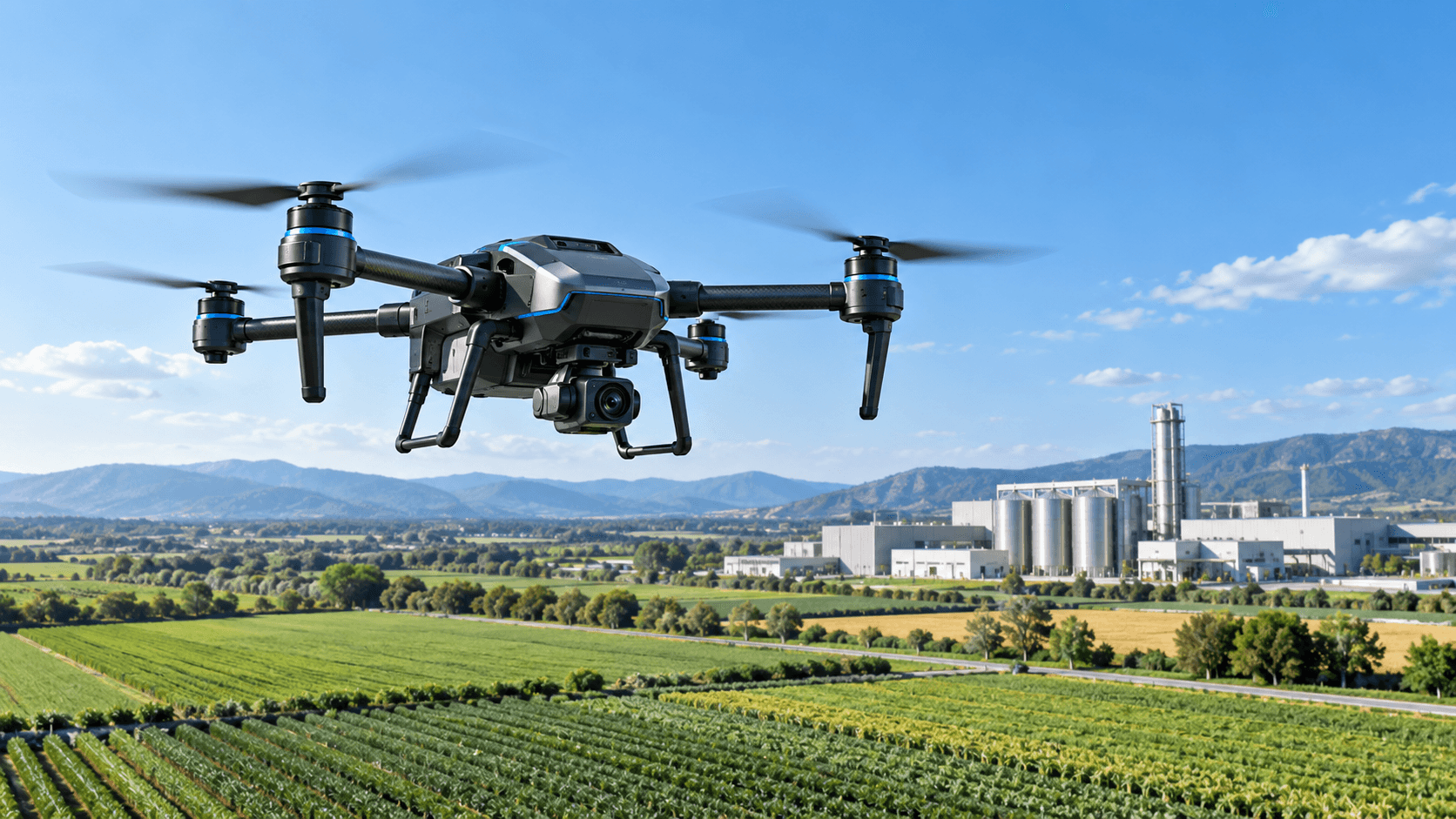 Aerial UAV drone concept for inspection and precision agriculture